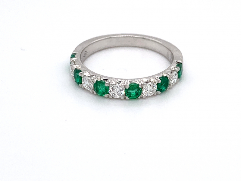 Emerald and Diamond Band 200269 Rings from Sanders Jewelers